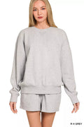 Fleece Long Sleeve Sweatshirts & Shorts Set