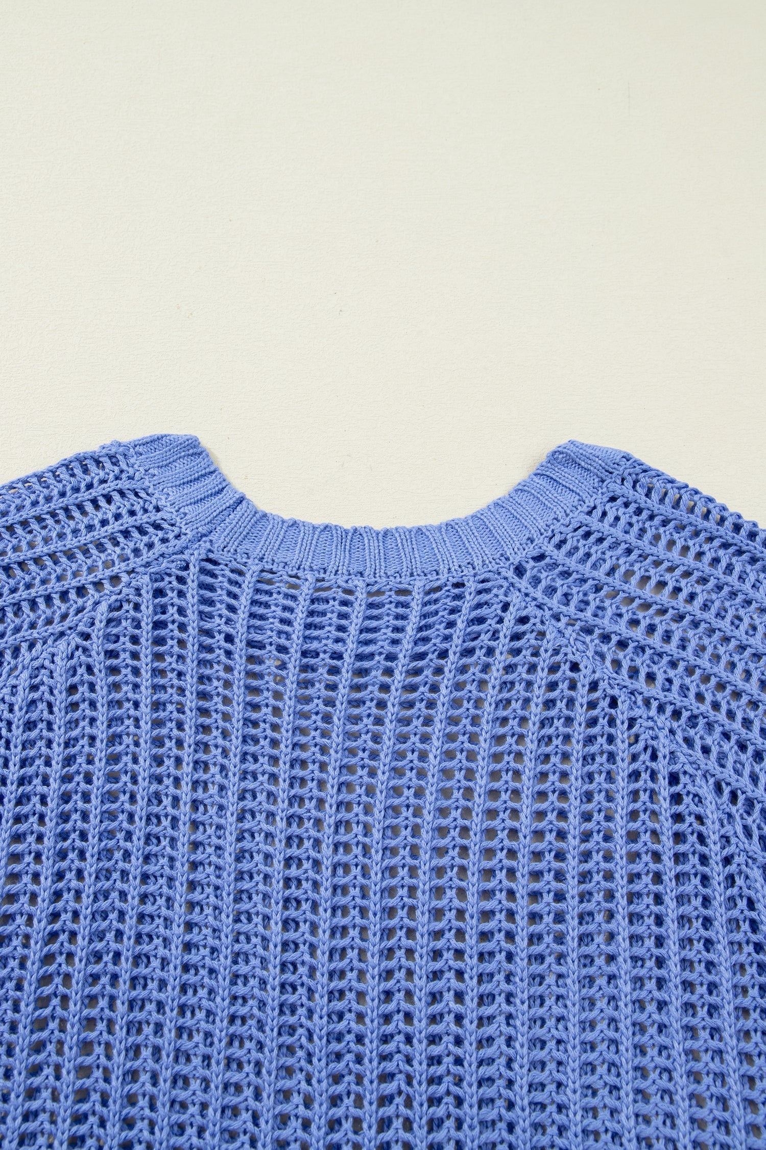 Plus Size Open Knit Bow Tie Short Sleeve Sweater