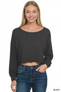 French Terry Boatneck Crop Top