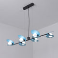 DecorBites™ Modernist Mussel Island Ceiling Light - Metallic Blue & Black - 6-Bulb Hanging Lamp Kit for Dining Room