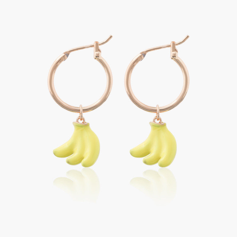 Fruit Banana Earrings S925 Silver Post