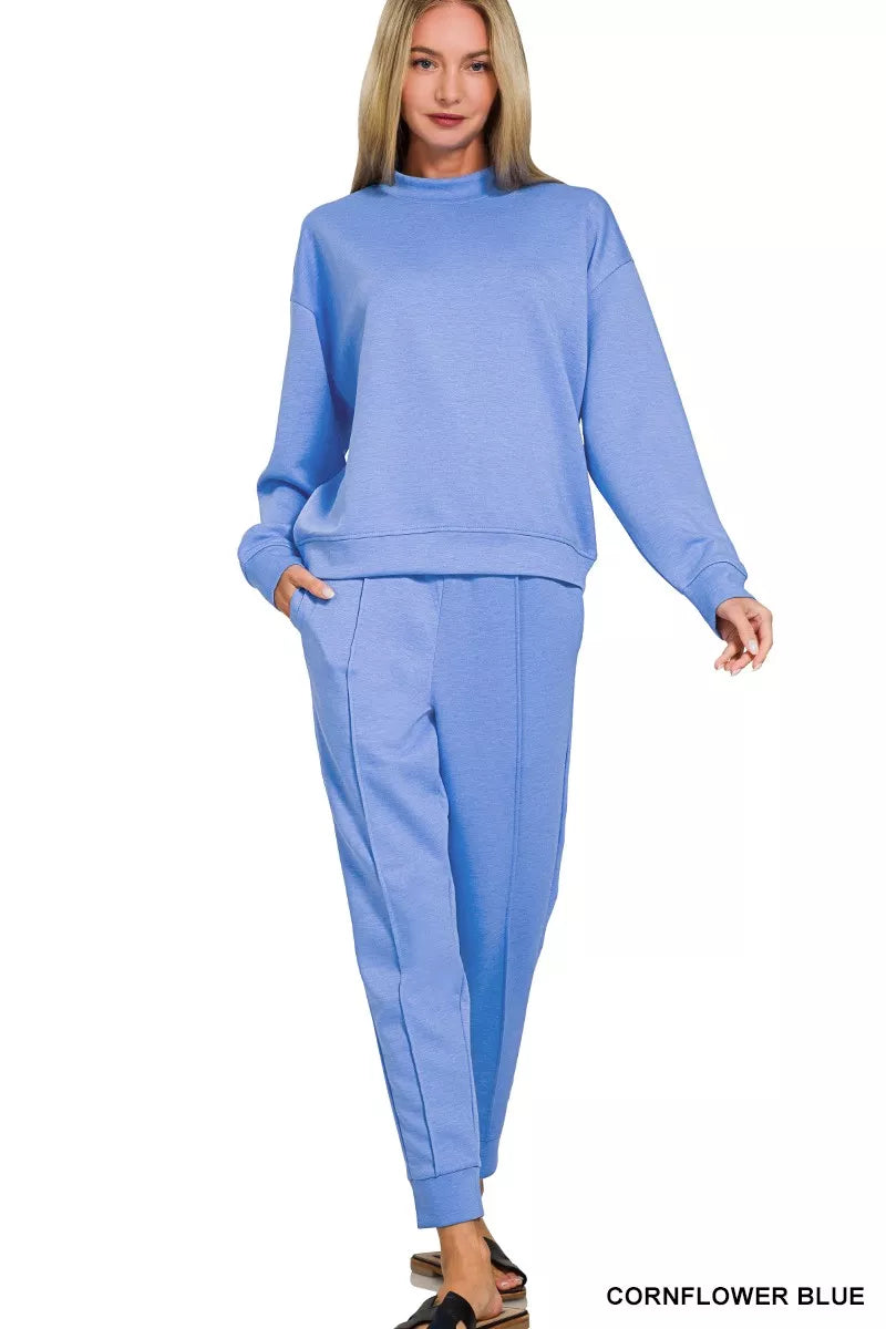 I am a Fashion junky Scuba Mock Neck Sweatshirt and Joggers Set