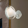 DecorBites™ Minimalist Fabric Sconce Lamp: White Wall Light with Metal Ring, 1 Bulb