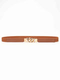 ElegantStyle Zinc Alloy Buckle Elastic PU Belt – Versatile and Stylish Accessory See size chart under “more details”