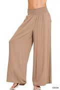 Smocked Waistband Wide Leg Lounge Pants