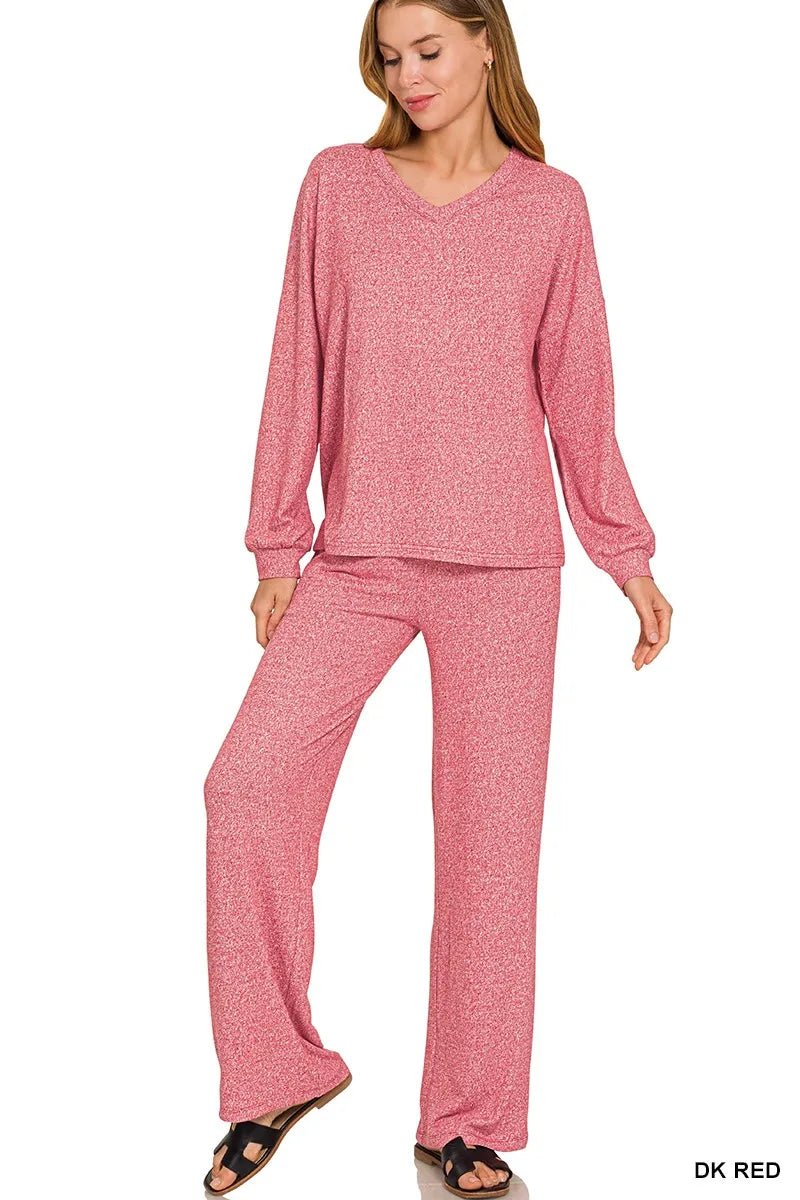 Soft Melange Long Sleeve Tee & Pants Set