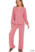 Soft Melange Long Sleeve Tee & Pants Set