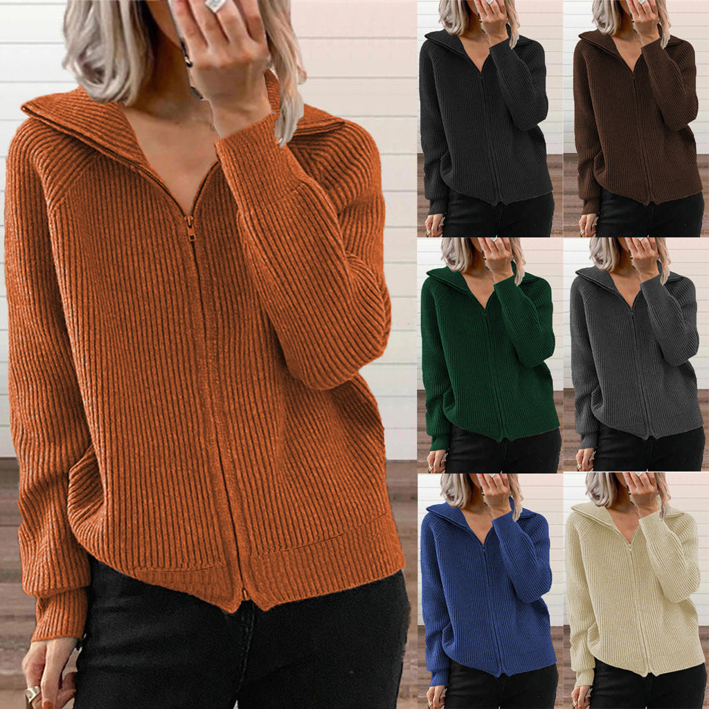 Women's Stripe Knitwear Coat - Europe America Casual Loose Fit Cardigan (S-XXXL)