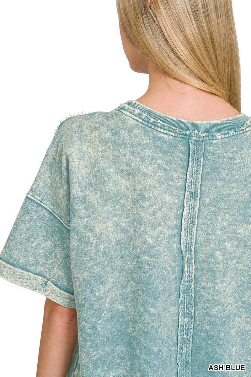 French Terry Acid Washed T-Shirt