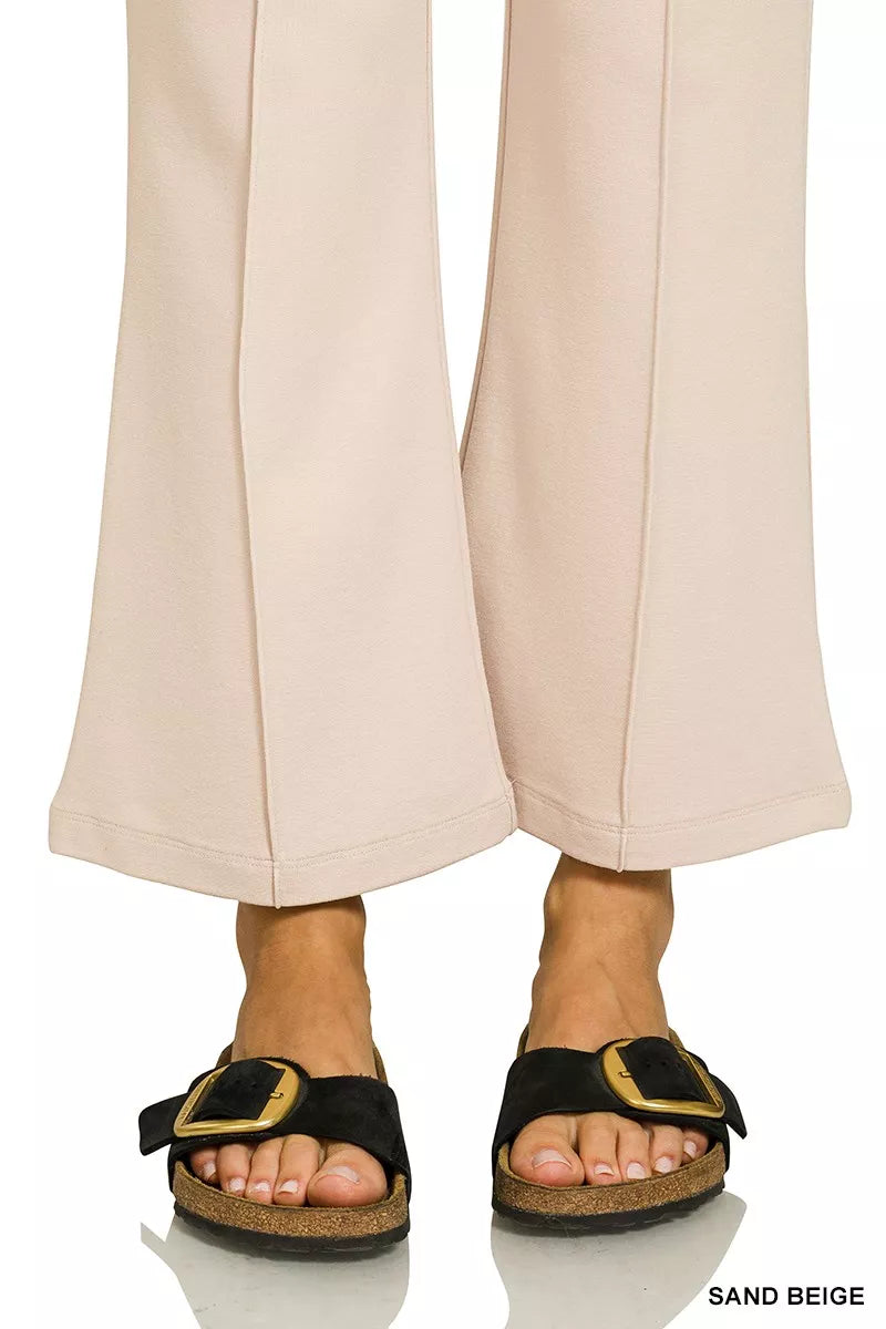 Heavy Ponte Elastic Waistband Pintuck Pants