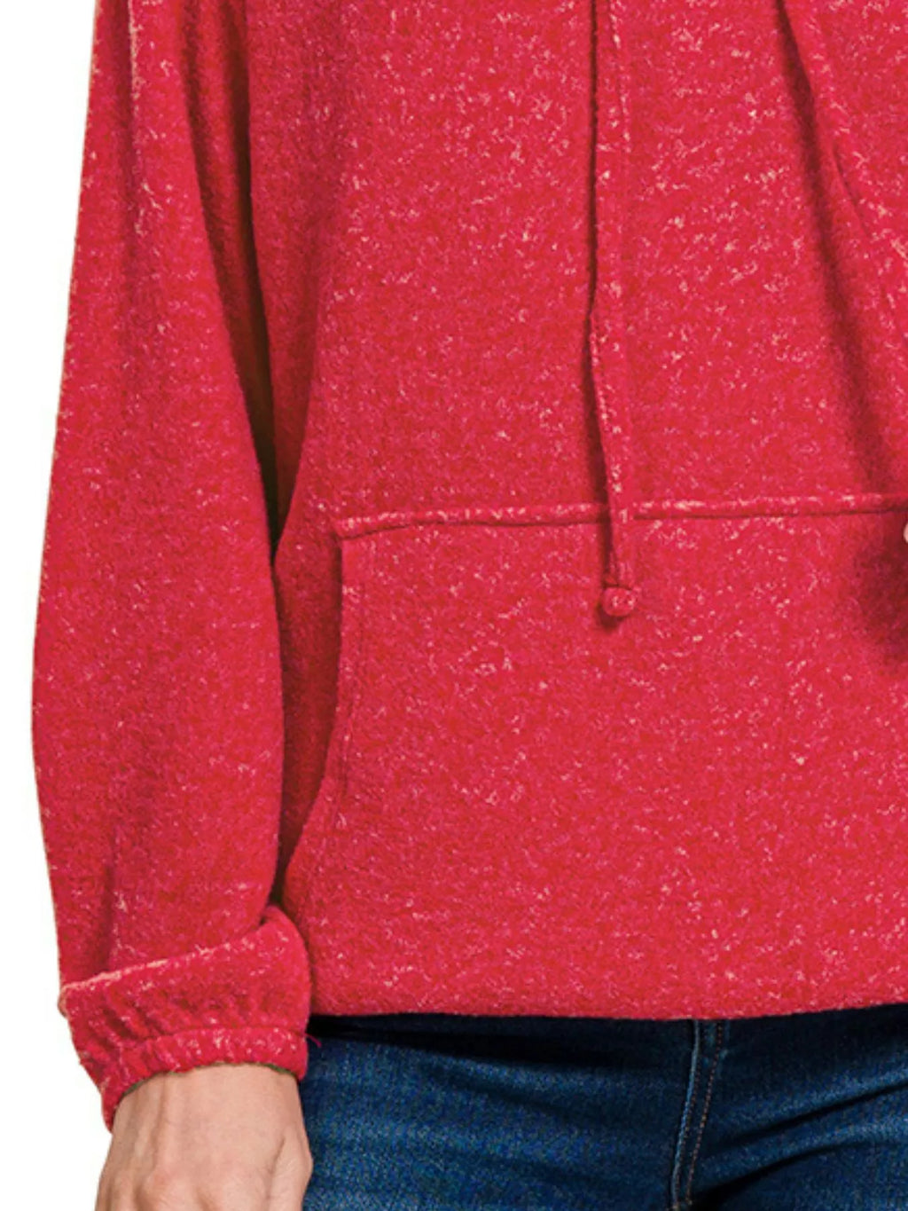 Brushed Hacci Melange Hooded Sweater