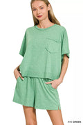 Exposed Seam Boxy Top & Shorts Set