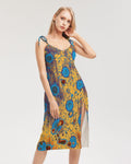PEACOCK DESIGN BY FLIPSTYLEZ  Women's Tie Strap Split Dress