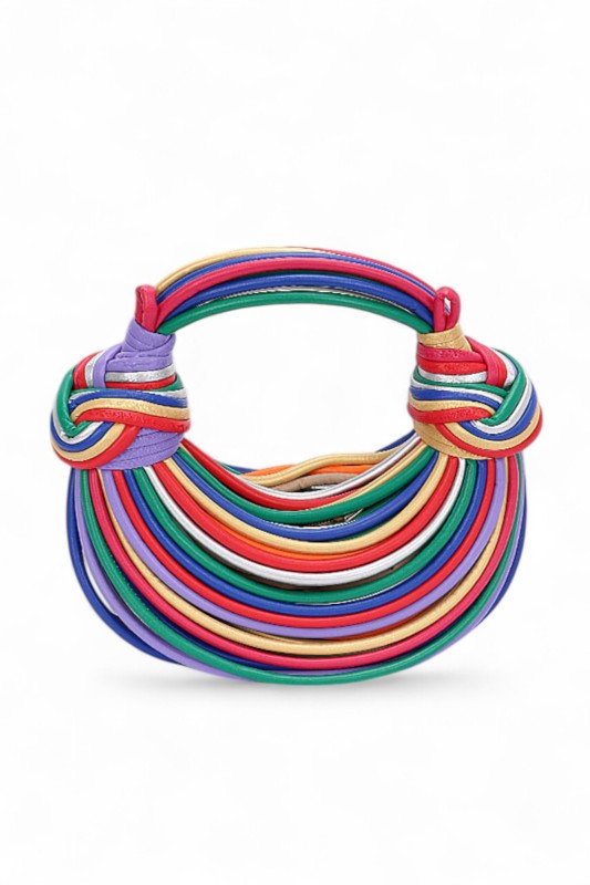 Faux Leather String Rope Top Handle Swing Bag