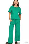 Cotton Slub Short Sleeve Tee and Pants Set