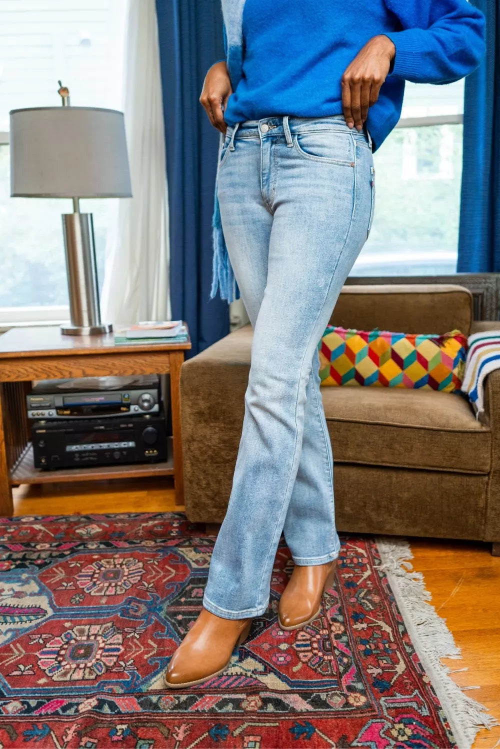 Mid Rise Thermal Bootcut Jeans