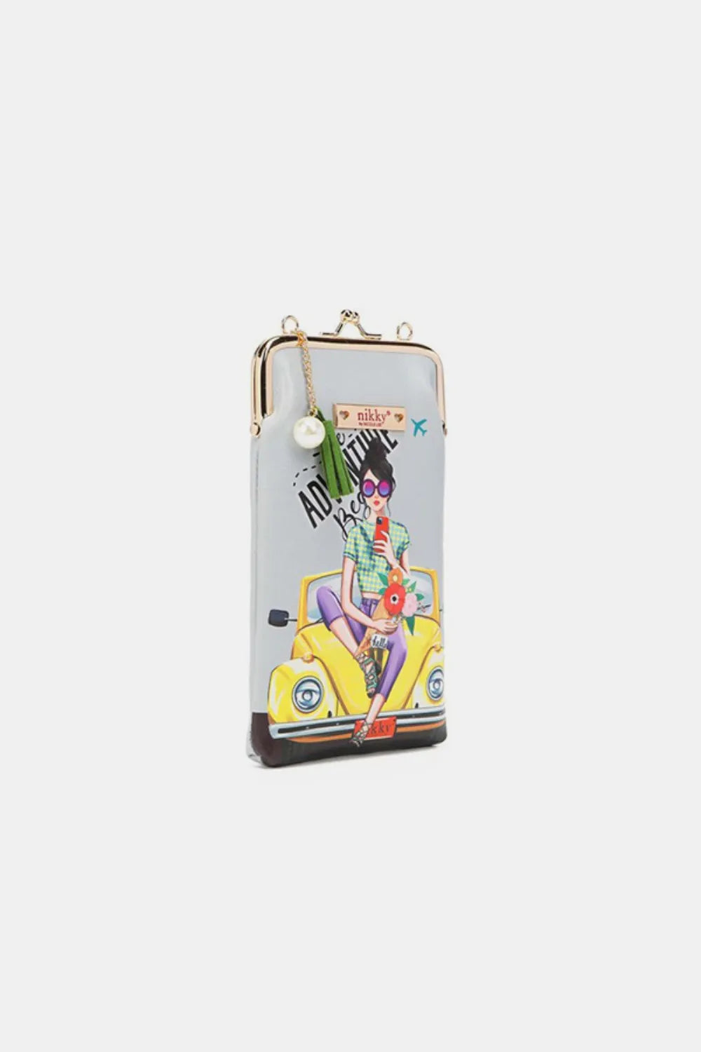 Printed Kisslock Phone and Sunglass Purse