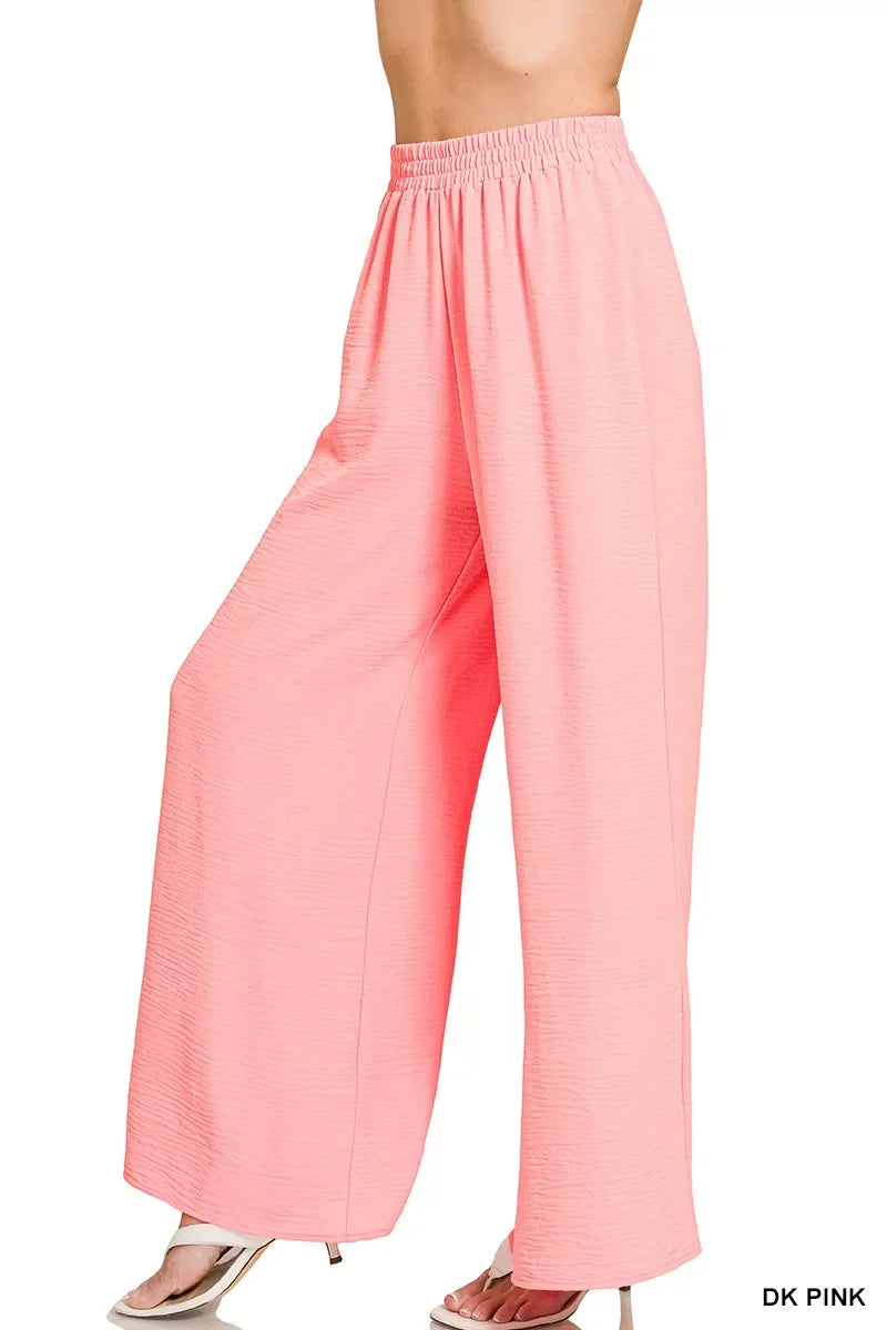 Woven Airflow Elastic Waistband Pants