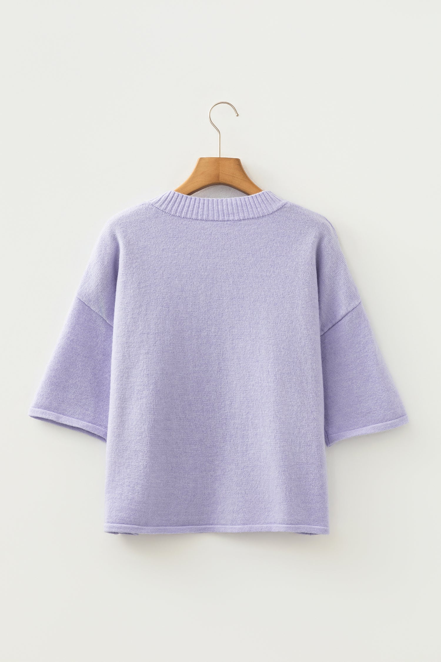 Lavendula 3/4 Sleeve Boxy Knit Button Down Sweater Cardigan
