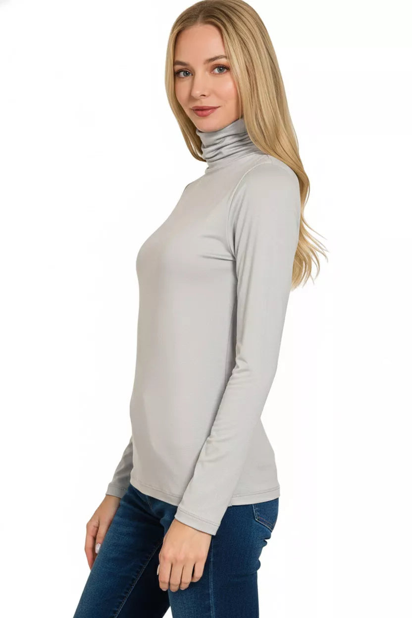 Premium Microfiber Mock Neck Top