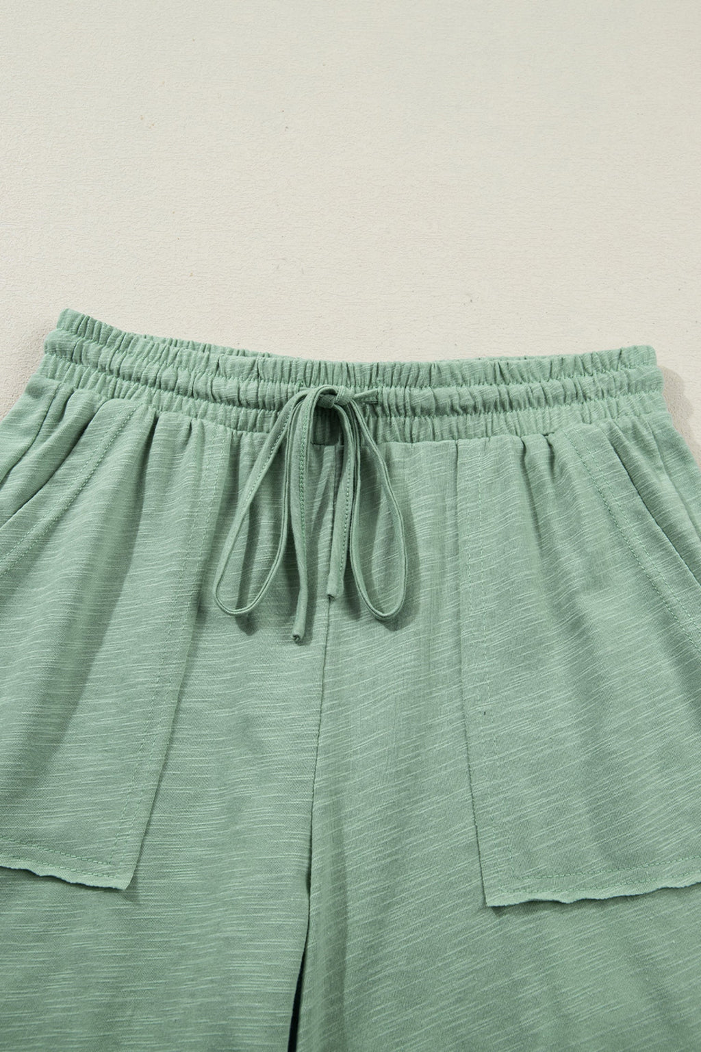 Canton Cuffed Short Sleeve Tee Raw Seam Patch Pocket Drawstring Pants Set