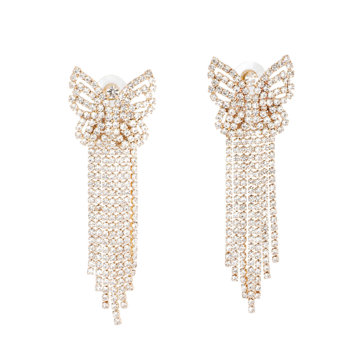 Butterfly Fringe Earrings Gold Elegant Statement Jewelry