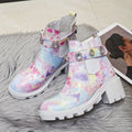 Euro-American Fashion Rhinestone Chunky-heel Trendy Boots See size chart under “more details”