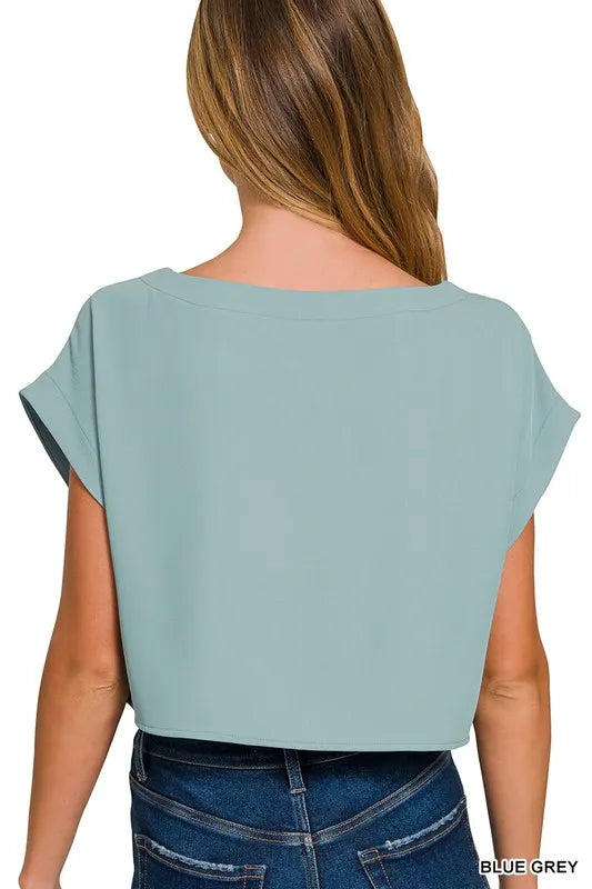 Heavy Woven Span Crop Tee & Skirt Set