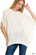 Drop Shoulder Short Sleeve Knit Top