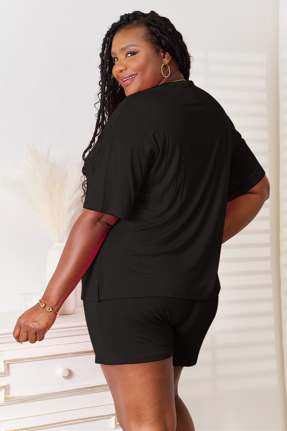I am a Fashion Junky Full Size Soft Rayon Half Sleeve Top and Shorts Set