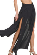 Woven Crinkle Gauze Long Skirts