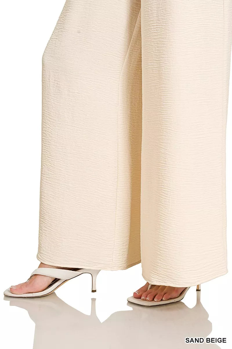 Woven Airflow Elastic Waistband Pants