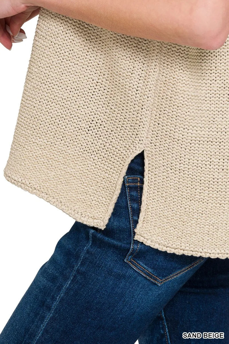 Oversized Crew Neck Sweater Vest