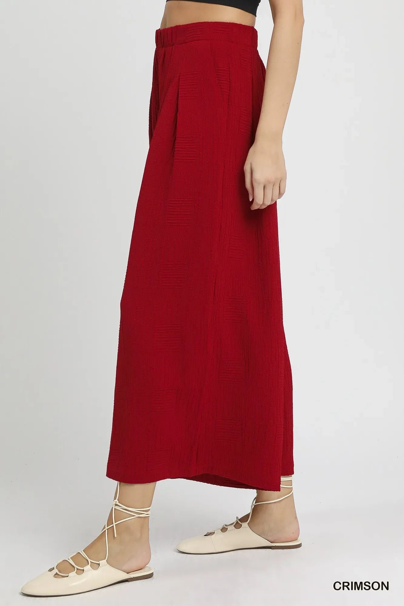 Elastic Waist Wide Leg Pants