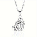 Fashion Little Girl And Dog Hug Necklace