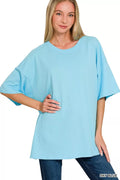 Cotton Short Sleeve Oversized Tunic Tee