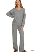 Soft Melange Long Sleeve Tee & Pants Set
