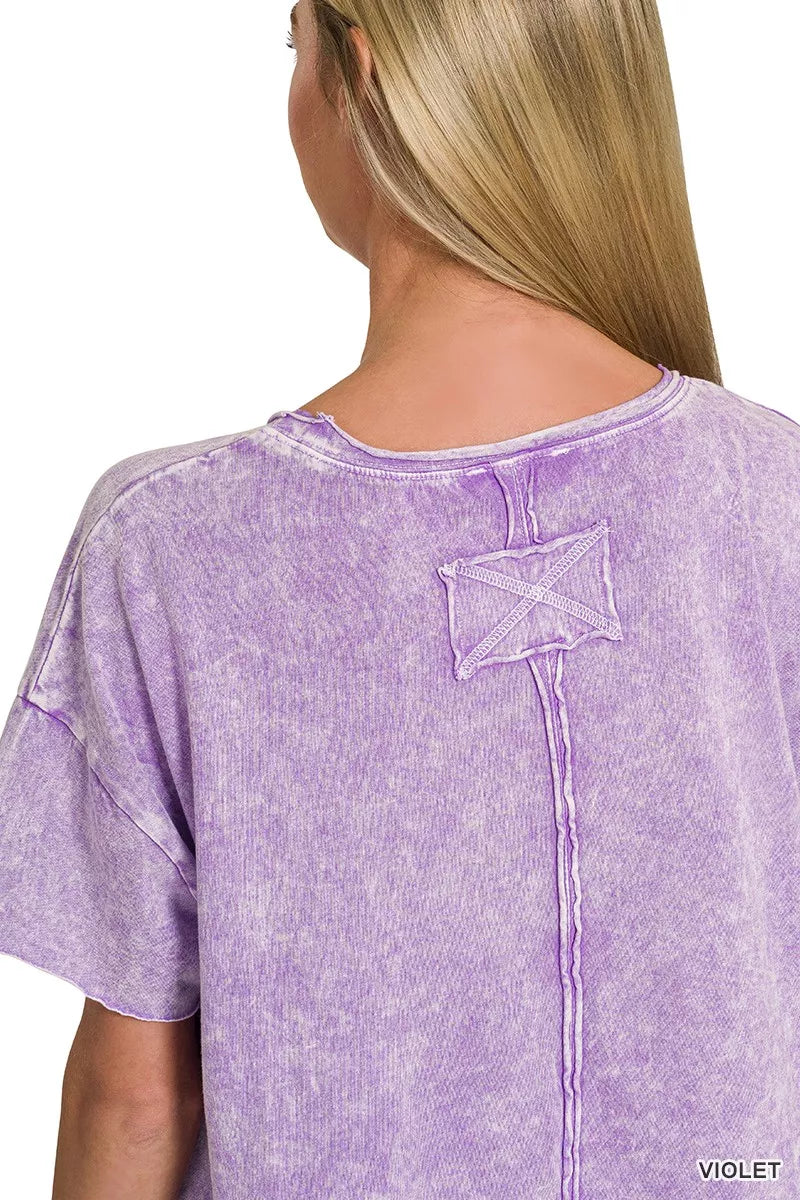 Halo Washed Cotton Short Sleeve Top