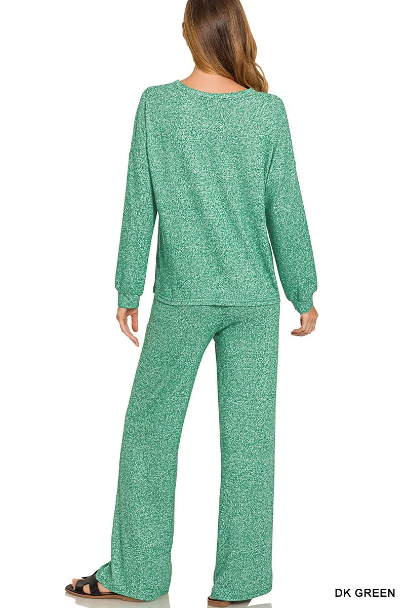 Soft Melange Long Sleeve Tee & Pants Set