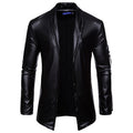 Youth Fitted PU Leather Motorcycle Jacket - Four-Season Biker Jacket with Knit Sleeves & Zipper Closure