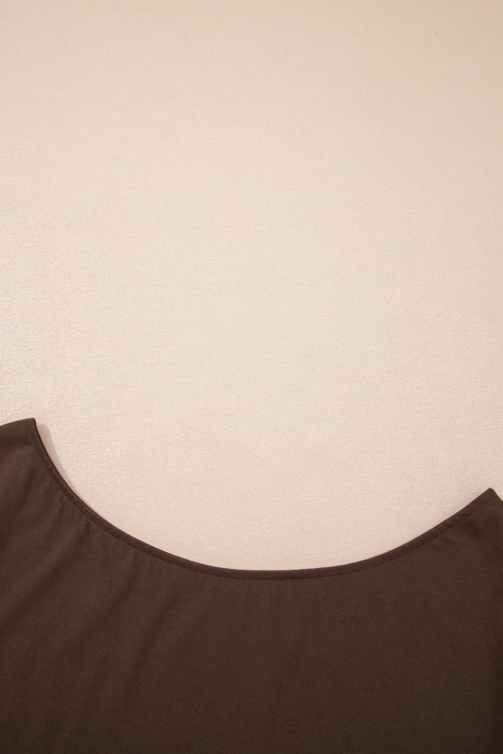 Coffee Plus Size Solid Color Asymmetric Neck Short Sleeve Blouse