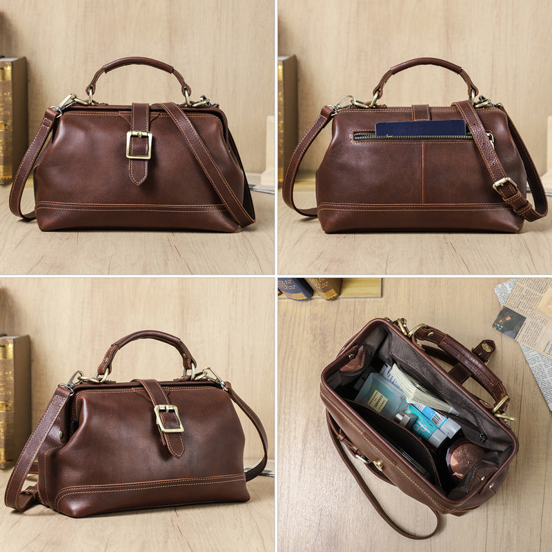 Top Layer Cowhide Dual-use Women's Shoulder Messenger Bag Large Capacity