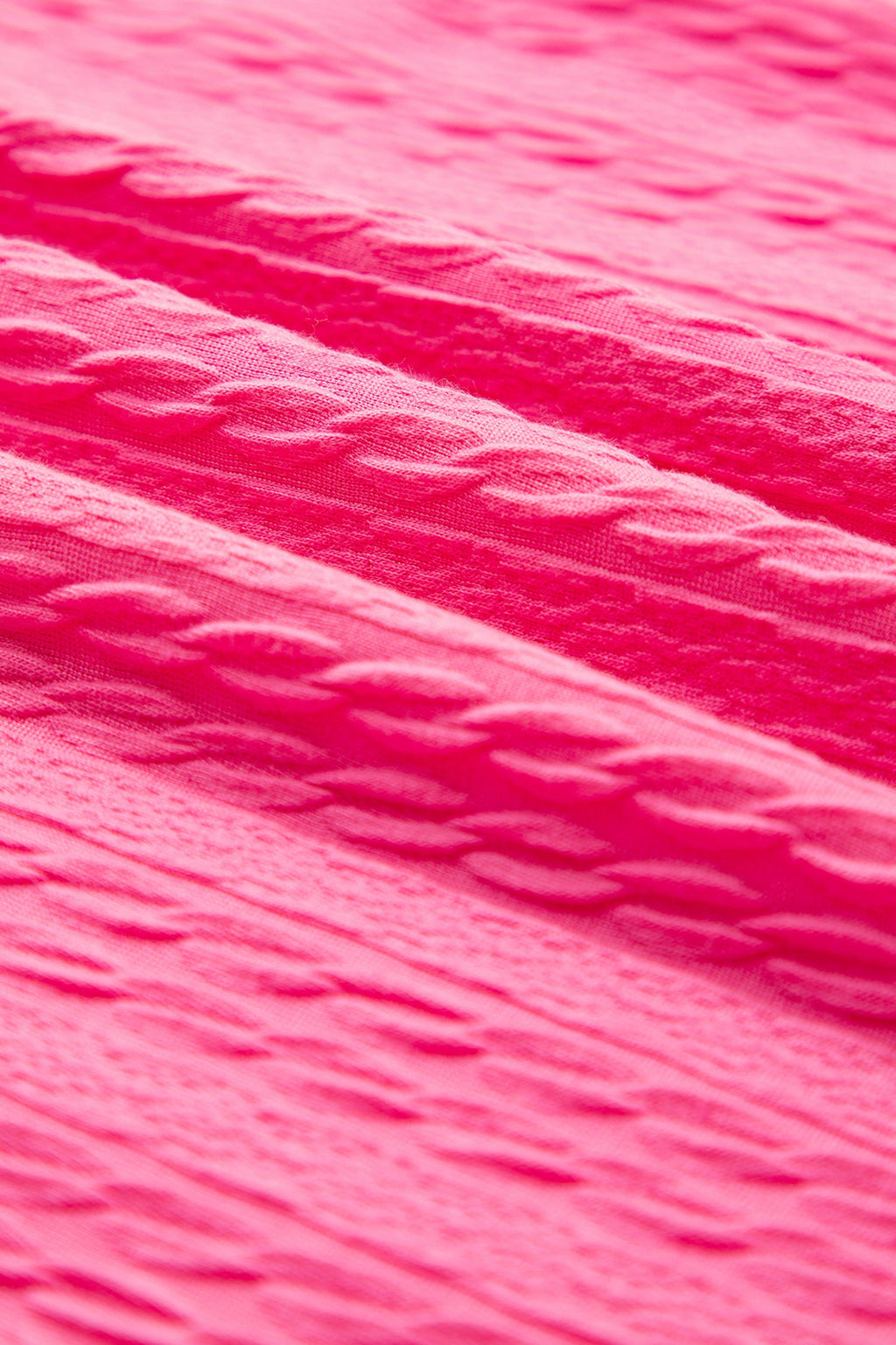 Bright Pink Textured Color Block Trim Loose Tee Drawstring Shorts 2pcs Set