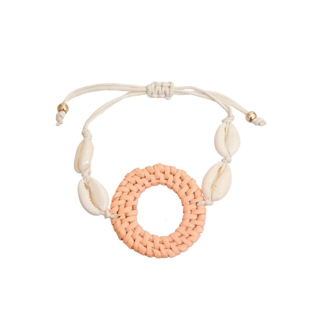 Woven Shell Bracelet Coral Trendy Casual Jewelry Accessory