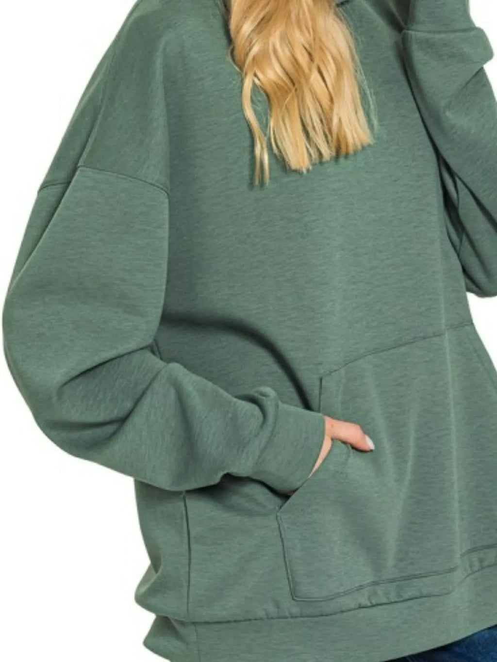 Oversized Scuba Hoodie with Kangaroo Pocket