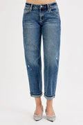 Full Size Low Rise Crop Boyfriend Jeans Plus Size