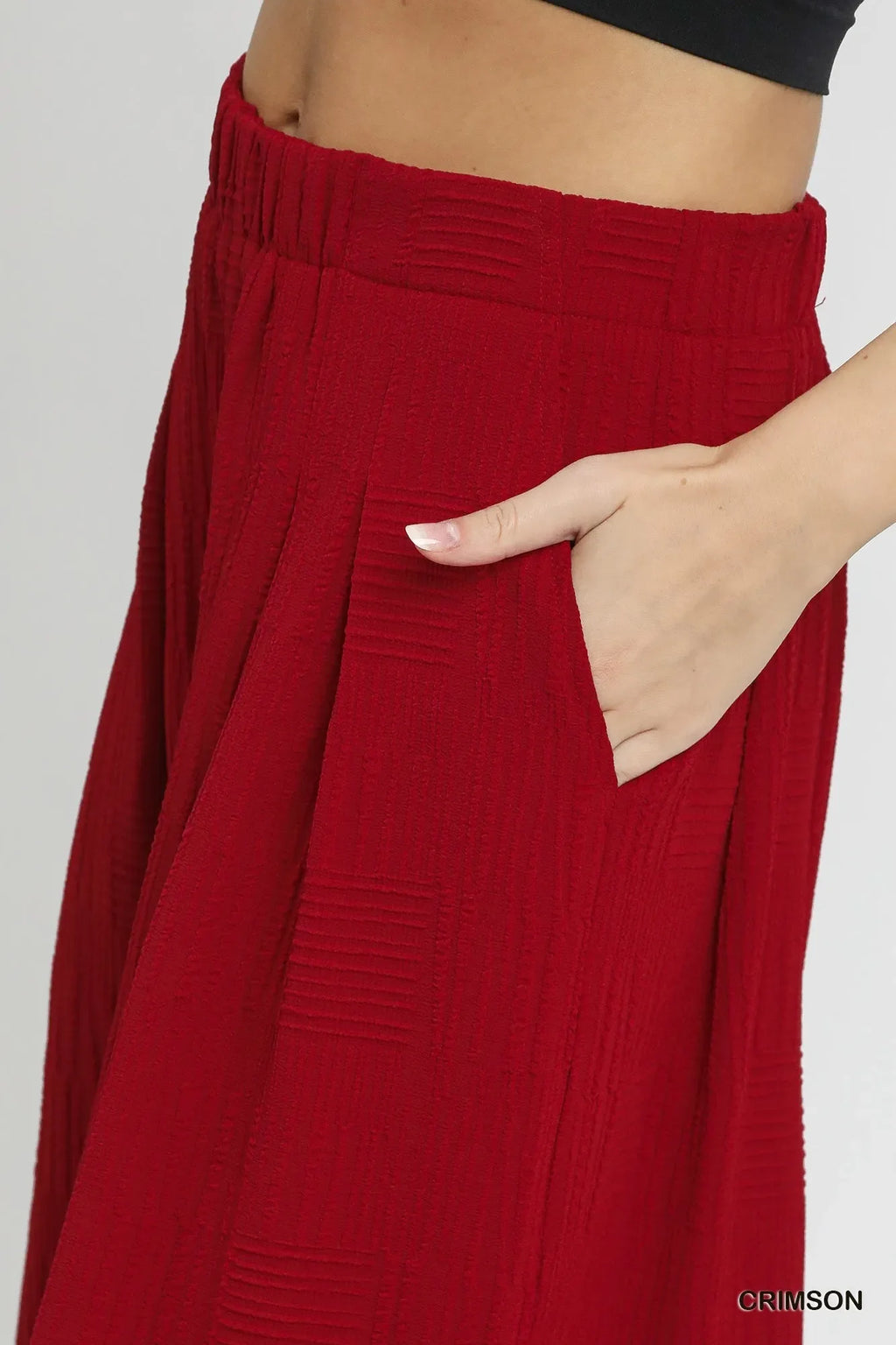 Elastic Waist Wide Leg Pants