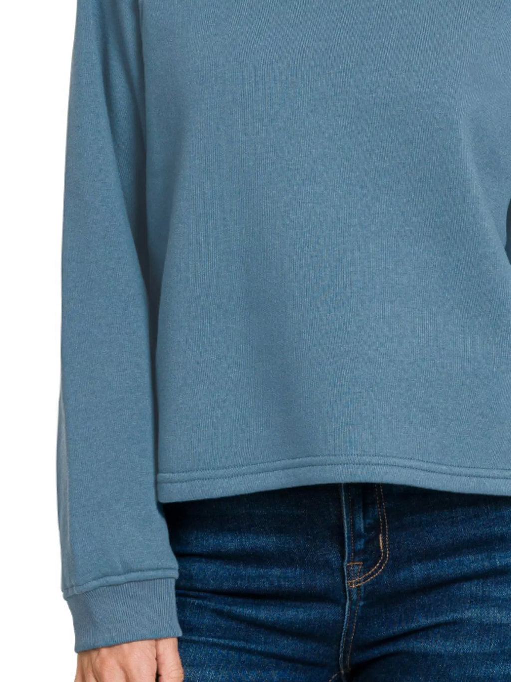 Fleece Raglan Round-Neck Sweatshirt