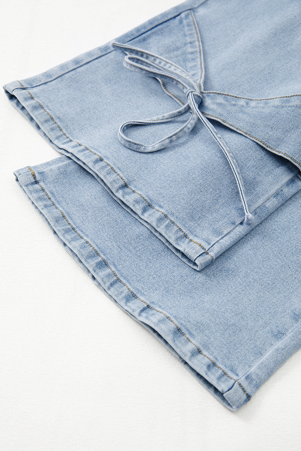 Beau Blue Bowknot Decor Boyfriend Cargo Jeans