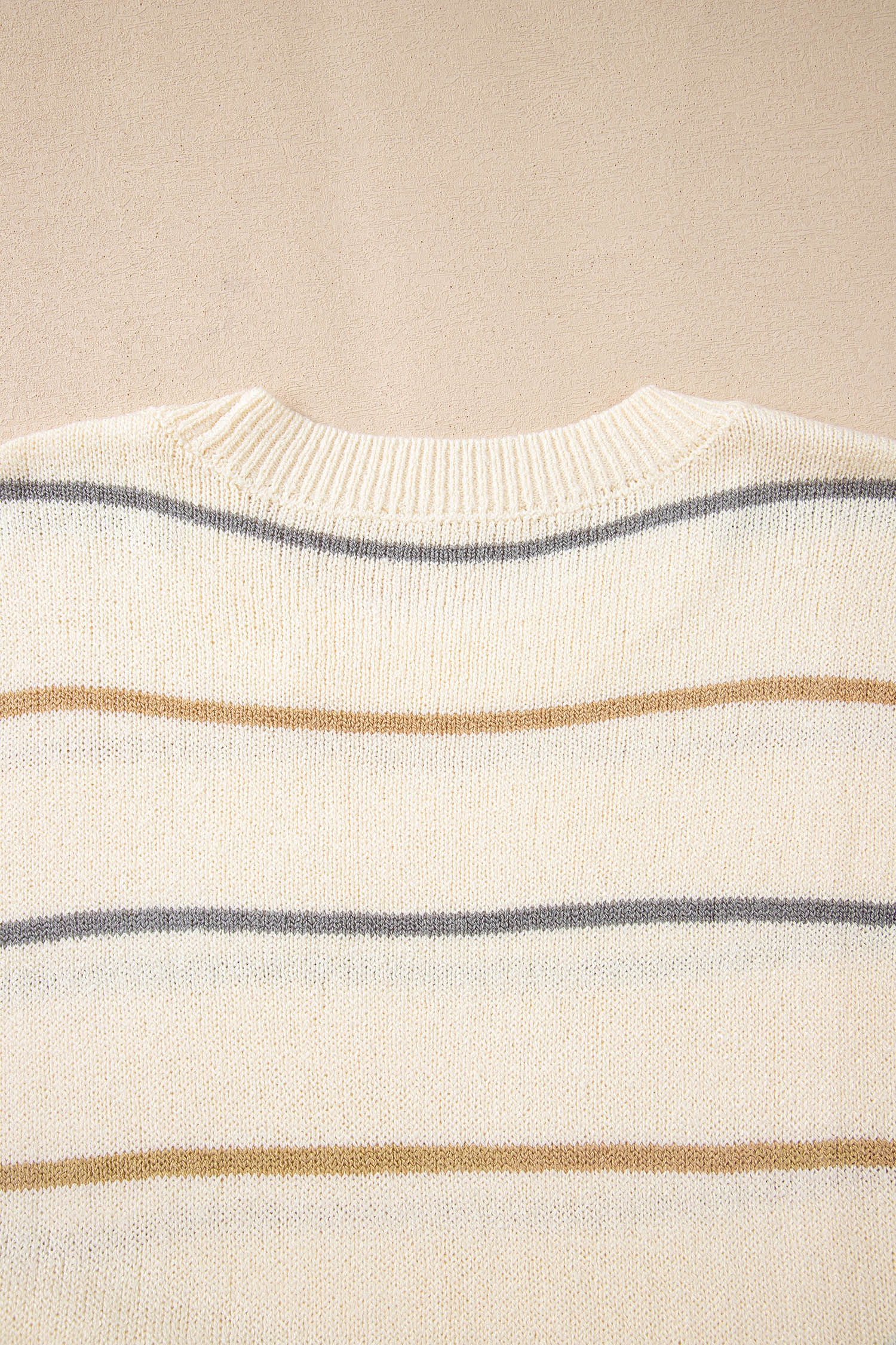 Multicolour Striped Print Drop Shoulder Shift Sweater Mini Dress